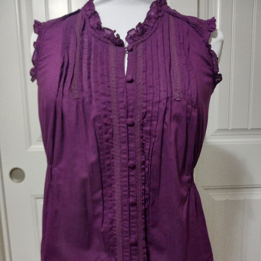 Converse One Star Women Purple Knit Tank W/Lace Tr